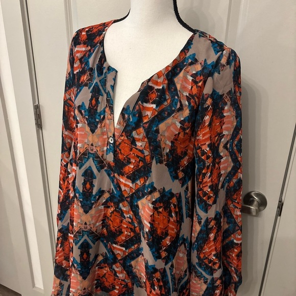 Show Me Your Mumu bright colorful patterned long sleeve blouse size M - Picture 14 of 16